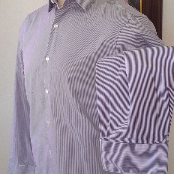 DKNY, Slim fit Stripe, Cotton Button down Shirt - Picture 7 of 12